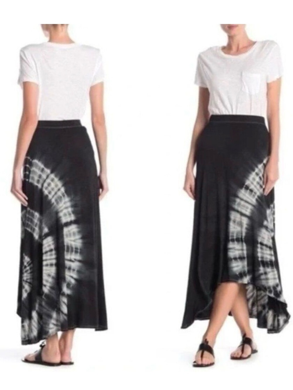 Go Couture Tie Dye High Low Maxi Skirt Size Large